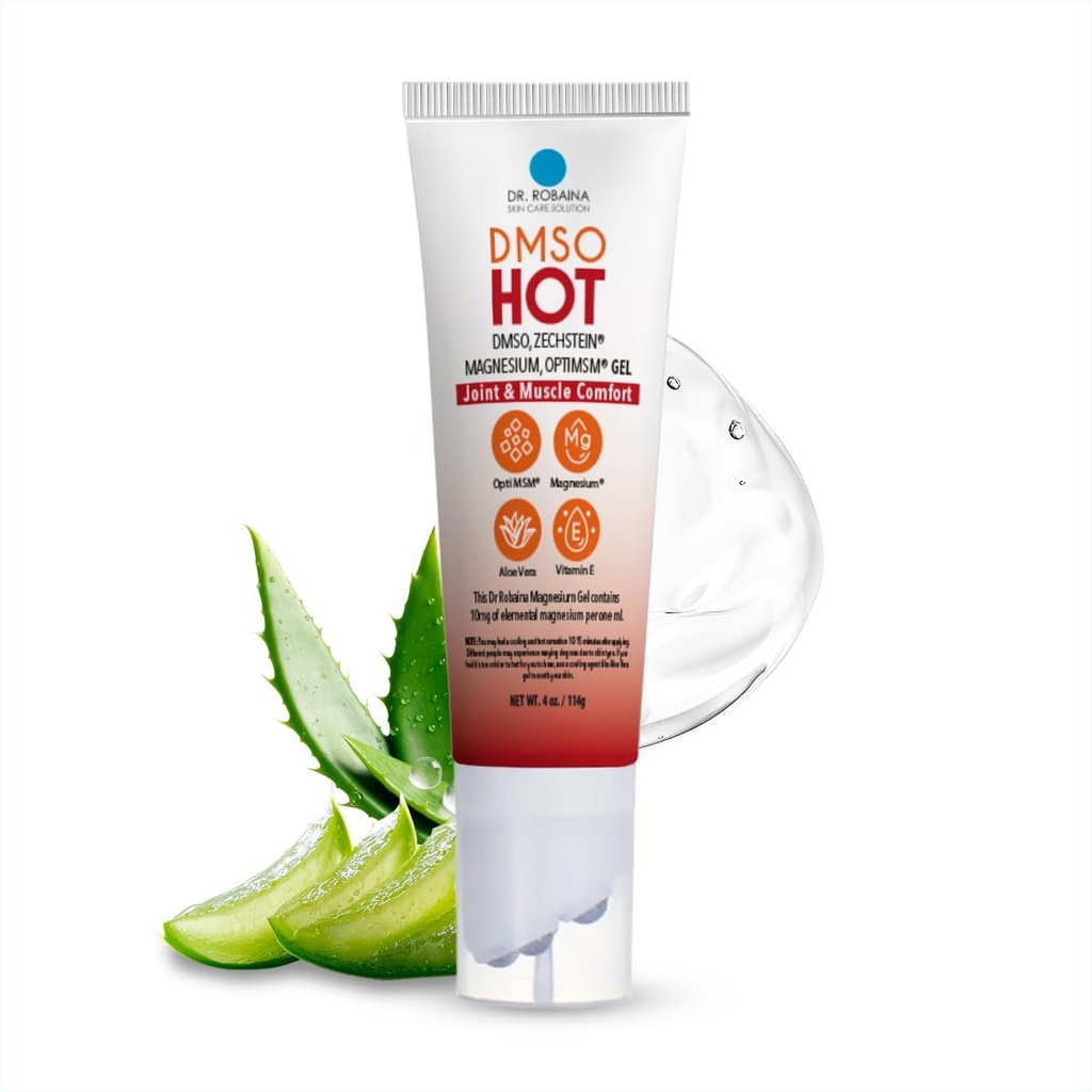 Dr. Robaina DMSO HOT Roll-On - 99.9% 순수한 약제 급료 | 표적 열을 위한 다 공 도포구 | Zechstein 마그네슘, MSM, Arnica, Aloe Vera, 비타민 E - 4개 oz | 미국에서 만드는