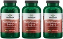 Swanson MultiOmega 3-6-9 - 비 GMO Flax Oil, Borage Oil, '&' Fish Oil Capsules - 심혈관 건강 '&' 두뇌 건강 지원 - (220 Softgels, 2400mg 서빙) 3 병