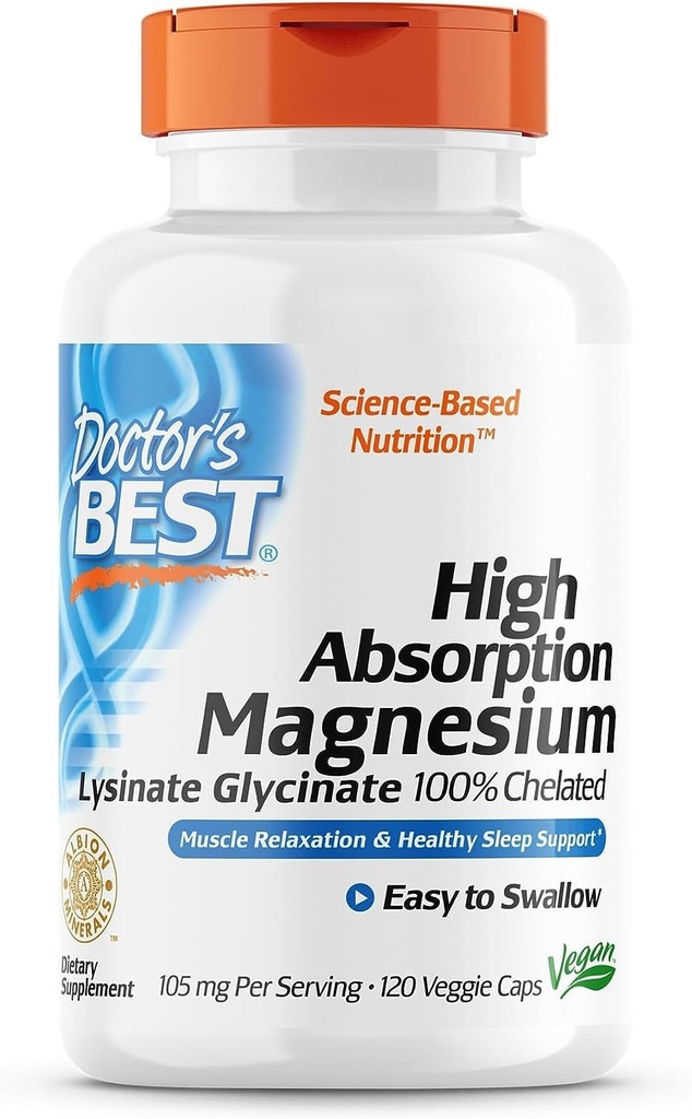 의사의 최고의 높은 흡수 마그네슘 글리세라이드 Lysinate 100 % Chelated, Non-GMO, Vegan, 120 Veggie 캡슐 (1 팩)