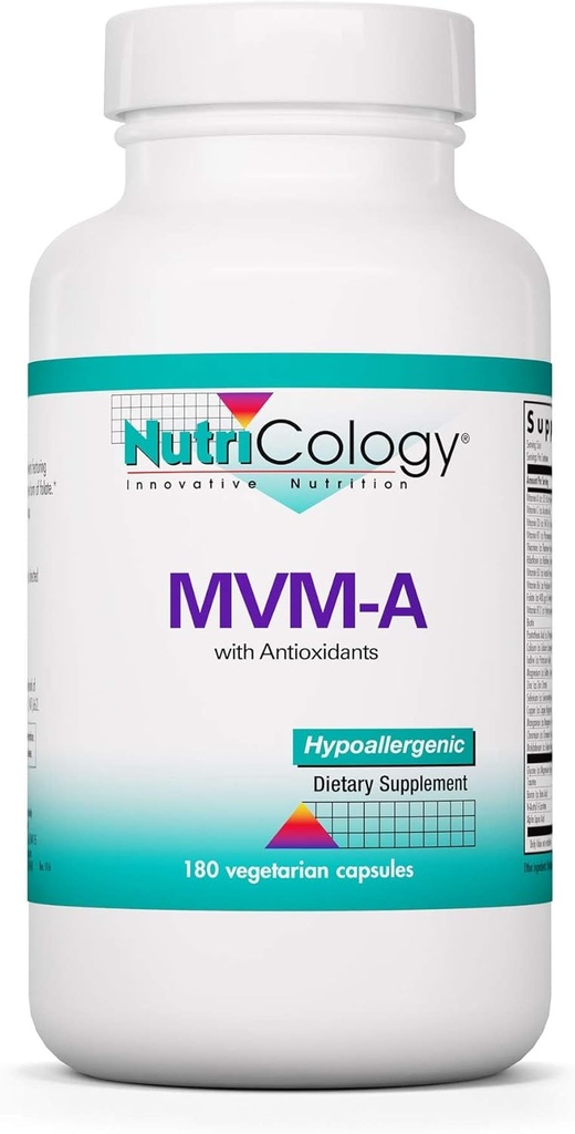 Nutricology MVM-A 보충 - 성인, 높은 Potency, Bioavailable, 채식 캡슐 - 180 조사를 위한 철, 매일 비타민과 더불어 남자 & 여자를 위한 Multivitamin -
