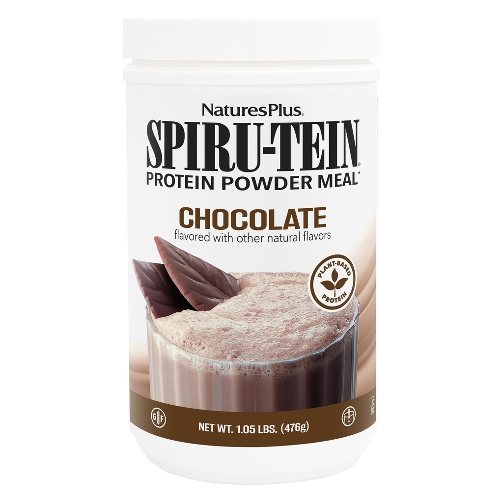 자연 플러스 SPIRU-TEIN, 초콜릿 - 1.05 lb - 식물 기반 단백질 셰이크 - 비 GMO, 채식주의, 글루텐 무료 - 17 총 봉사