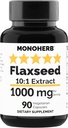 MONOHERB Flaxseed 추출물 1000 mg - 90 채식 캡슐