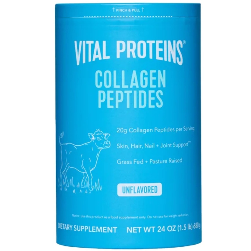 Vital Proteins Natural Whole Nutrition Collagen Peptides - Pasture Raised, Grass Fed, Paleo Friendly, 글루텐 무료, 단일 성분 - 24 Ounce