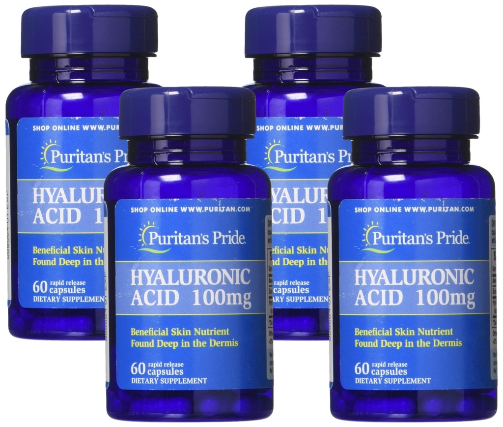Puritan의 Pride Hyaluronic 산 100 mg 캡슐, 60 조사 (4의 포장)