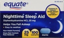동등한 야간 수면 보조 25 mg, 00 미니 캡, 100 개