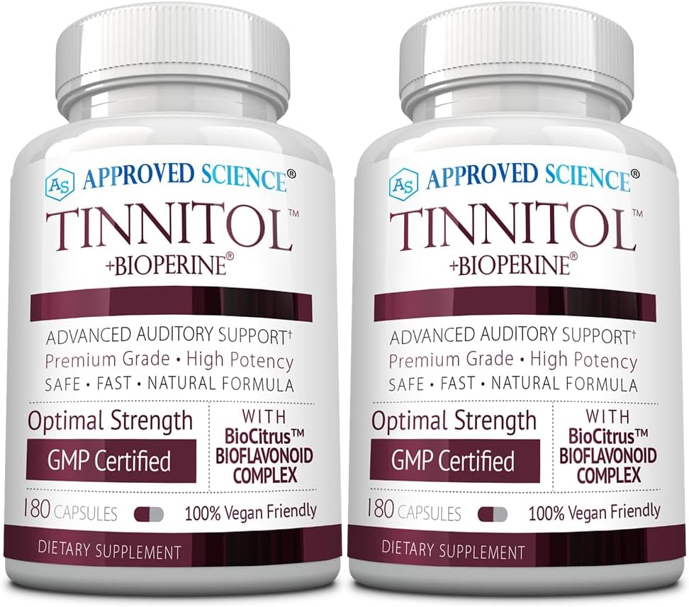 승인 된 과학 Tinnitol - Tinnitus 지원 보충 - 귀에 반지 - 부스트 내부 귀 건강 - 2 병 - 6 개월 공급 - 미국에서 만든