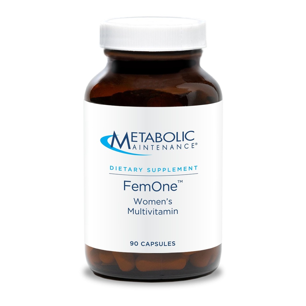 대사 유지 보수 FemOne - Bioavailable Iron, Active Folate, B12, 산화 방지제, 비타민 D + Biotin, Reproductive + 면역 건강 지원 (90 캡슐)