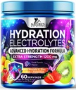 Hydration Electrolyte 분말 1200mg - 매일 액체 Replenisher 음료 혼합 - 무기물, 칼륨 및 Real Salt, Keto, Non-GMO를 가진 Electrolyte Multiplier - 60의 서빙