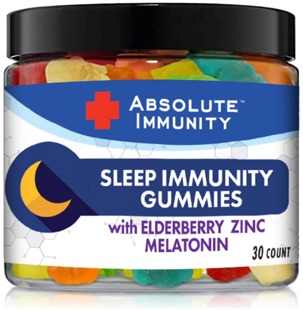 Melatonin, 100% 약 자유로운 잠 원조, 면역 체계 지원, 성인 및 아이 30ct를 가진 절대적으로 면제 아연과 Elderberry 잠 Gummies