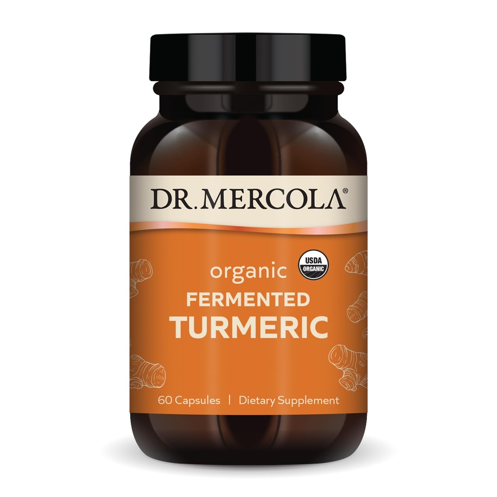 박사. Mercola 유기 발효 심황 - 370 mg 발효 심황 - 높은-Bioavailability Curcuminoids - USDA 유기, 비 GMO, 글루텐 자유로운 & Soy 자유로운 - 60의 캡슐 (30의 서빙)