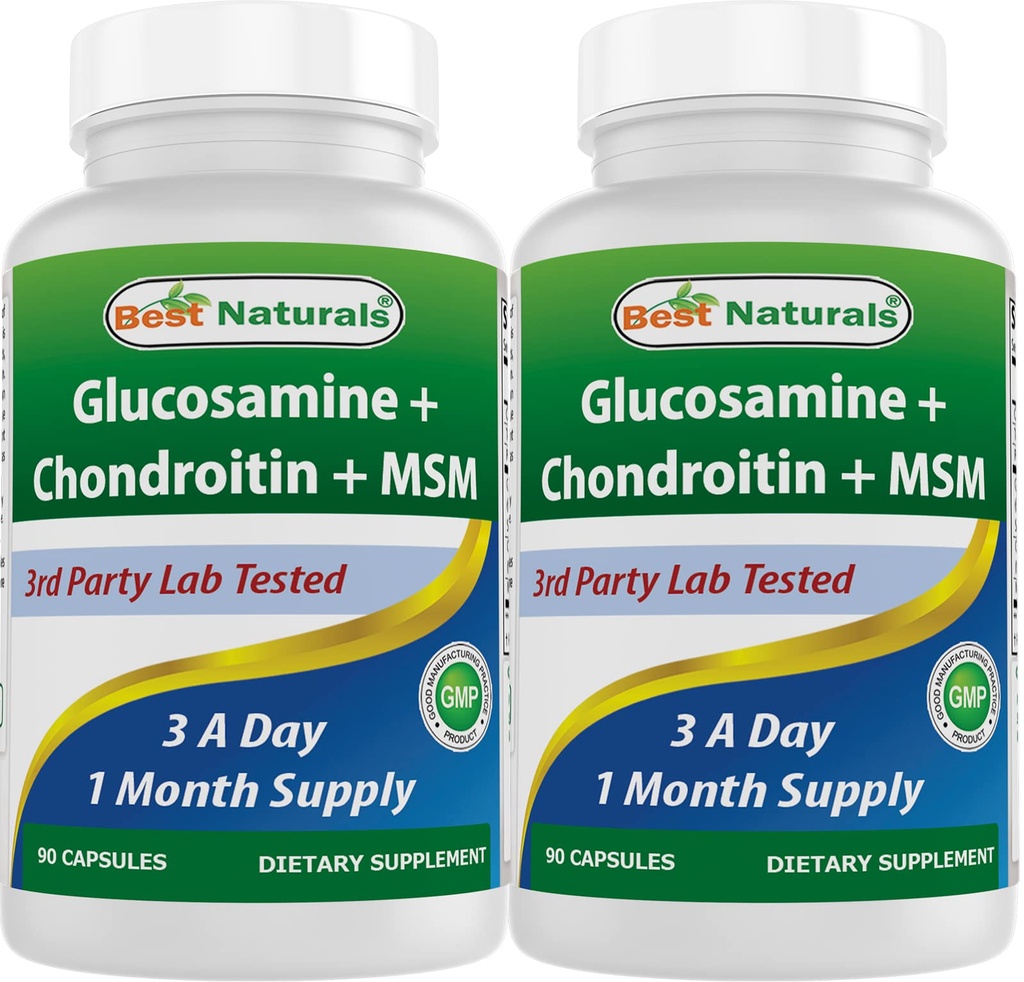 제일 자연적인, 글루코사민 Chondroitin MSM 보충교재, 서빙 당 2600 mg, 90의 캡슐 (90의 조사)