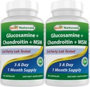제일 자연적인, 글루코사민 Chondroitin MSM 보충교재, 서빙 당 2600 mg, 90의 캡슐 (90의 조사)
