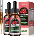 (2 팩) Berberine HCL 액체 드롭 - 1500 mg 고 흡수성 Berberine 액체 드롭 - 면역, 소화 시스템 및 심장 건강 지원, 딸기 맛 - 4 FL Oz에 대한 Berberine Veggie 보충