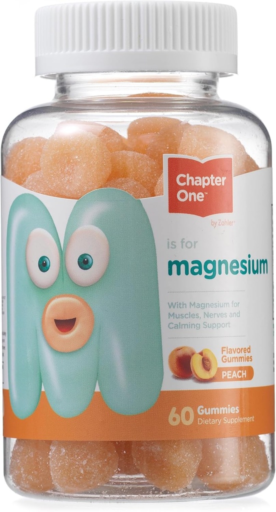 장 하나 마그네슘 Gummies, 아이들을위한 훌륭한 타스팅 마그네슘, 여성과 남성, 공인 Kosher (Peach)