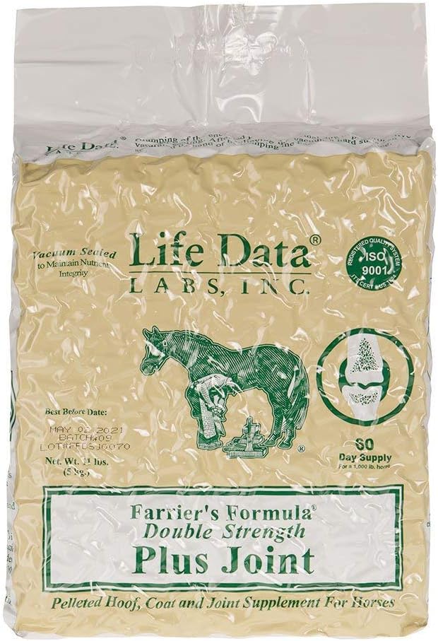 LIFE DATA LABS Farriers 공식 두 배 힘 플러스 합동, 11 lbs; 말을 위한 펠릿된 Hoof, 외투 및 합동 보충교재