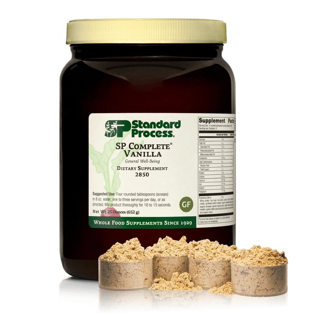 Standard Process SP Complete - Immune & Liver Function에 대한 전체 식품 영양 - 산화 방지제 활동이있는 단백질 소스 - Post-Workout Muscle Support - 글루텐 - 무료 & Non-Soy - 바닐라, 23 oz