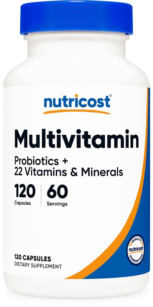 Probiotics 120 채식 캡슐이있는 Nutricost Multivitamin - 비타민 및 미네랄로 포장