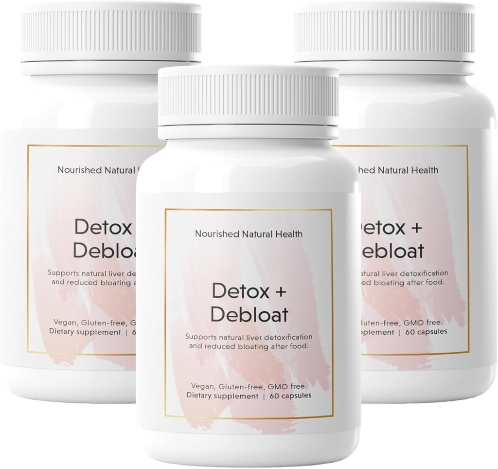 Nourished Natural Detox + Debloat - 우유 Thistle & Dandelion Root Vegan Supplement for Women - Bloating Relief & Digestion Support - 180 캡슐