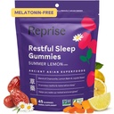 Melatonin Free Natural Sleep Aid Gummies for Adults | NO Melatonin | 초본 Jujube & Chamomile, 레몬 발름 - 깊은 수면 보충 및 zzz, 45 Vegan Gummies에 대한 휴식 (45 Gummies (1 팩)