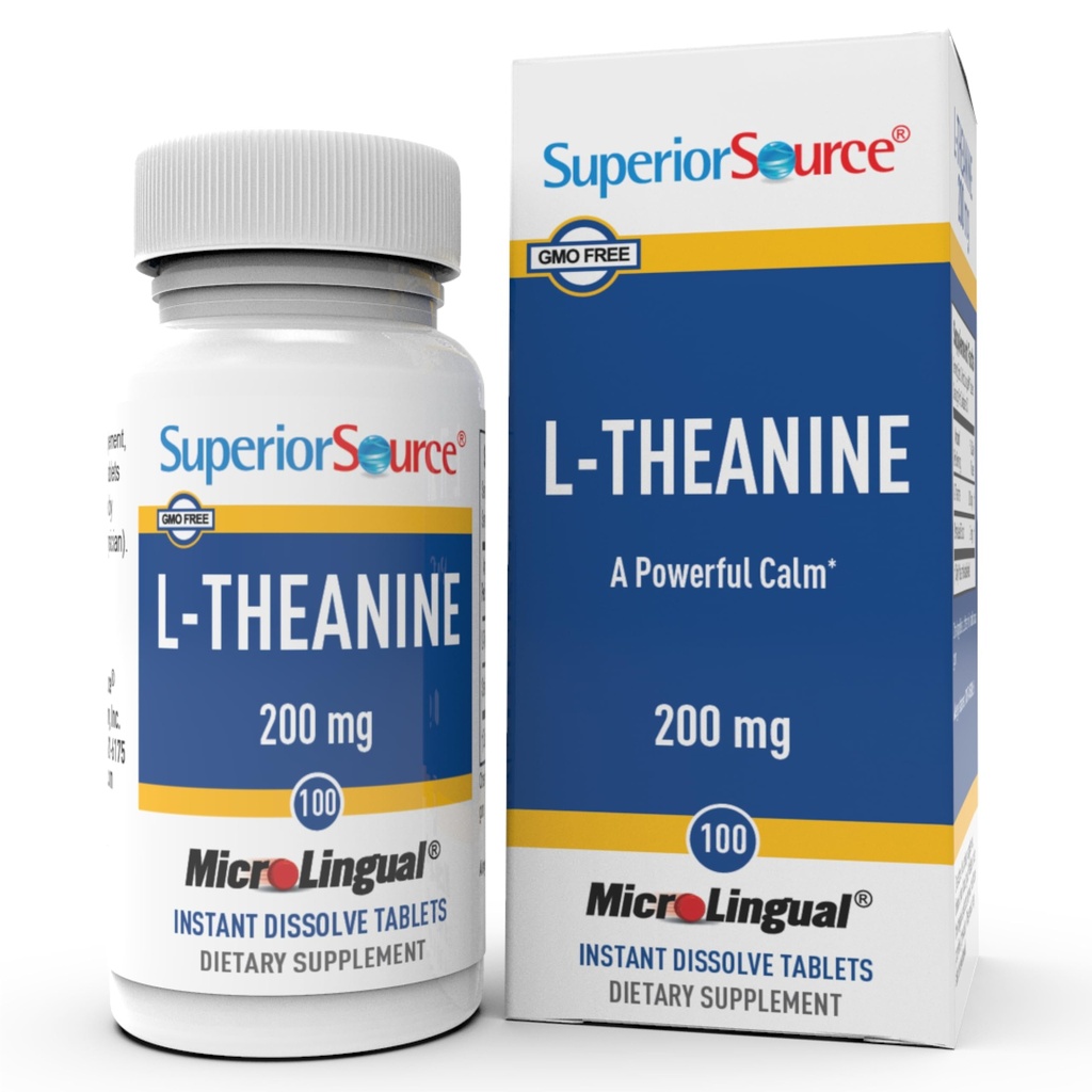 우수한 근원 L-Theanine 200 mg - 성인을 위한 뇌 건강 지원 보충교재 - 보충교재 공식 원조 더 나은 잠 & 매일 에너지 - 자연적으로 지원 농도 - 100 즉시는 정제를 녹입니다