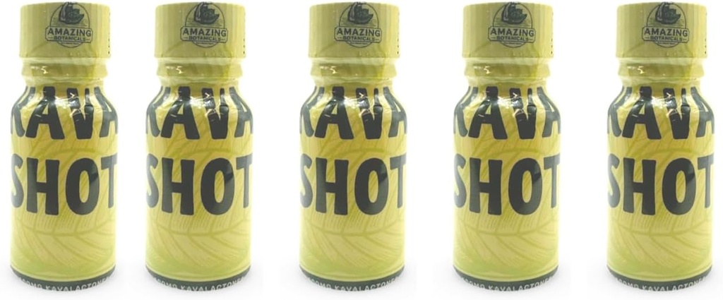 놀라운 식물 KAVA 샷 - 500mg Kavalactones - 오리지널 맛 - 다이어트 보충 - 5 카운트 - 10ml