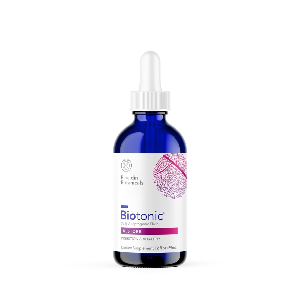 Bio-Botanical Research Biotonic Adaptogenic Tonic - 액체 Tincture Drops Adaptogen Supplement를 복원 에너지 및 도움 감소 Occasional Fatigue - 면역 지원을위한 초본 Elixir (2 oz)