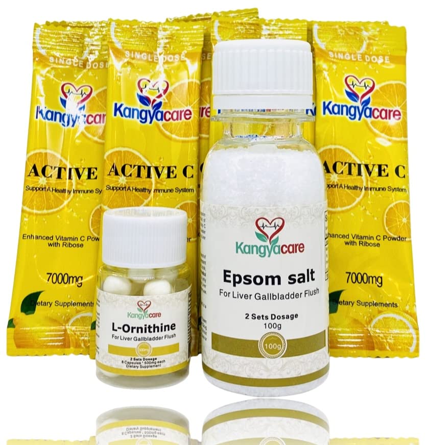 Liver Gallbladder Flush - 1-Night Liver 및 Gallbladder Cleanse, Liver Detox Protocol - Cleans Liver, Gallbladder & Bile Duct Tract & Colon (2 복용량)를 청소하십시오.