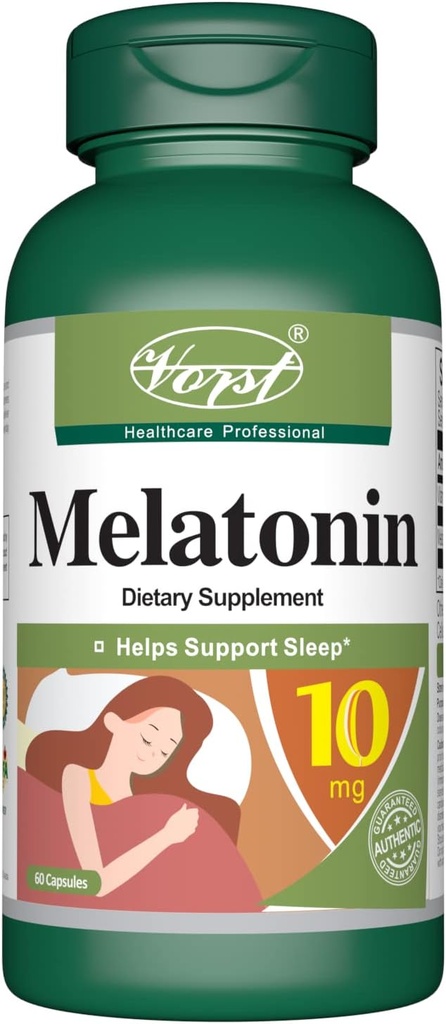 Melatonin 10mg 60 캡슐, 수면 및 휴식, 약물 무료 빠른 릴리스 수면 보조, 다이어트 보충, 쉽게 걸릴, 최대 강도...