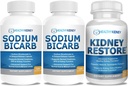 산성 기복을 위한 나트륨 중탄산염 650mg 캡슐, 알칼리성 120 알약 2-Pack + Kidney Restore Kidney Cleanse와 Kidney 건강 보충교재, 60의 모자