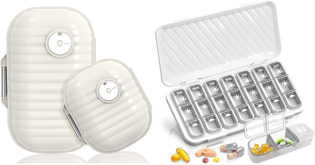 Travel Pill 주최자, 7 Day & Pill 주최자 3 Times A Day, 7 Day Pill Box - GloDeals Weekly Pill 주최자 Daily Medicine Container 분배기 케이스 for Vitamin Fish Oil Supplement
