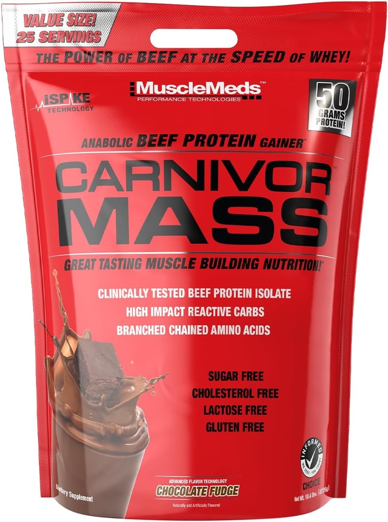Chocolate Fudge Carnivor 질량 10lb by MuscleMeds
