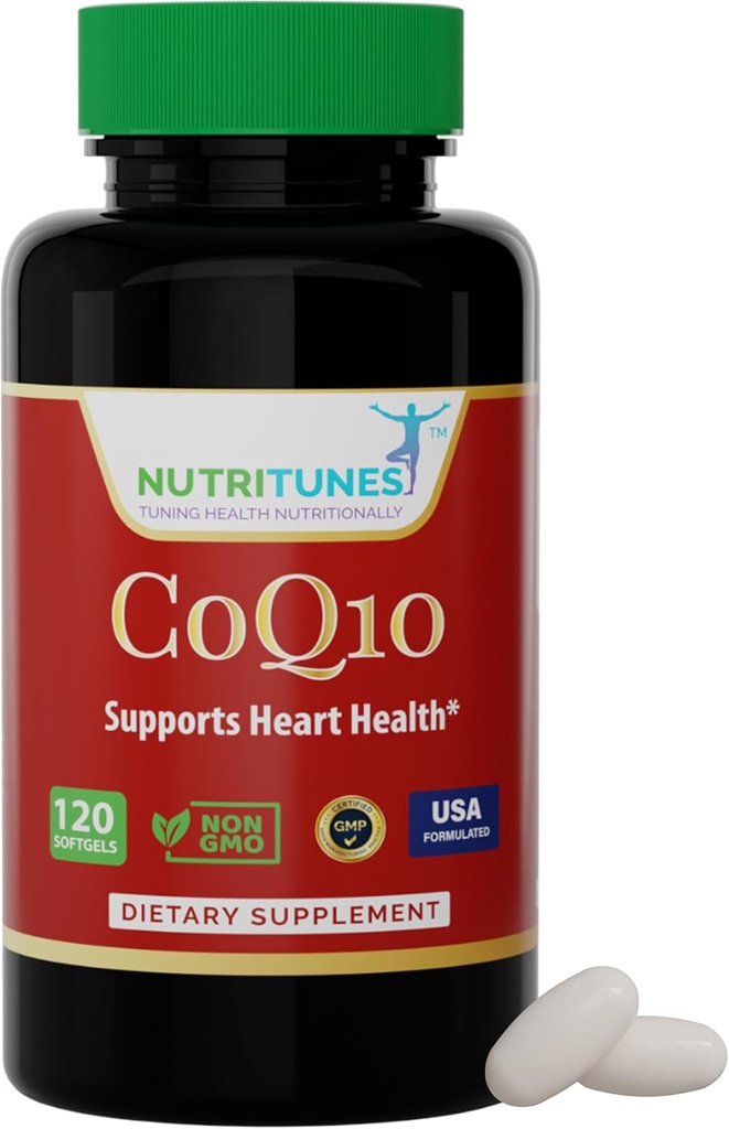 CoQ10 100mg Softgels – 심장 건강, 에너지 생산 및 세포 지원을위한 높은 흡수 산화제 보충 – 비 GMO, 글루텐 - 무료 - 120 Softgels, 4 월 공급