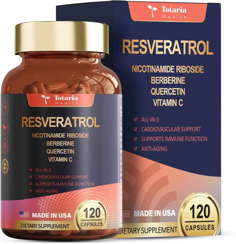 Berberine Quercetin 녹차 추출물 포도씨 추출물 폴리페놀 산화 보충교재 산화 방지제 & 심장 건강 지원 120의 캡슐을 가진 Resveratrol 보충교재 여분 힘