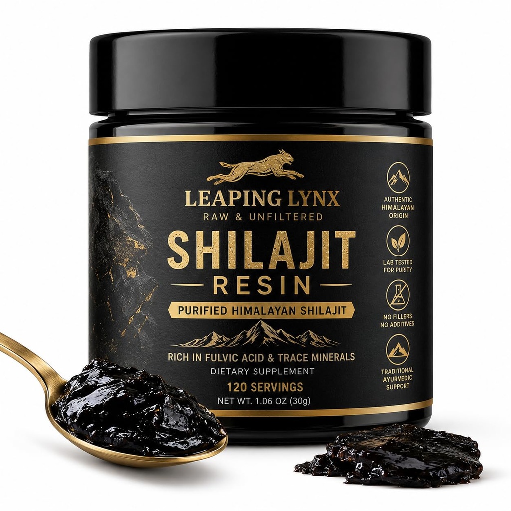 Himalayan Shilajit Resin [1,000 mg] Pure Shilajit Organic Natural |골드 등급||알래곤 Harvested, Sun-Dried, & Lab Purified for Men & Women, Max Potency >75% Fulvic Acid & 85+ Trace 무기물