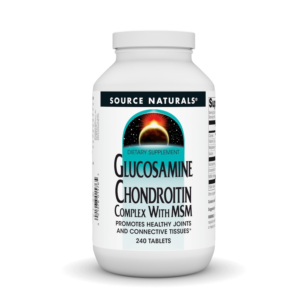 MSM을 가진 Source Naturals Glucosamine Chondroitin Complex는 건강한 합동 및 연결성 Tossues* - 240의 정제를 승진시킵니다