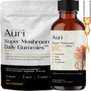 Auri Energy & Immune Boost Pack 슈퍼 버섯 매일 Gummies Cordyceps Elixir 번들 - 초점, 체력 및 장수를위한 매일 웰빙 - 60 Gummies + 60ml Tincture