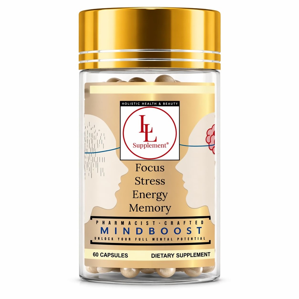 LL Supplement의 MindBoost – Lion 's Mane, B-Complex & Alpha Lipoic Acid와 Clarity & Calm Nootropic 혼합 – 약사 공식화 – 60 캡슐