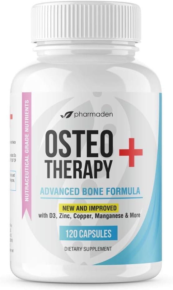 OsteoTherapy+ 고급 뼈 지원 보충교재 - 비타민 C, MK4/MK7의 높은 흡수 칼슘, 망간, 마그네슘