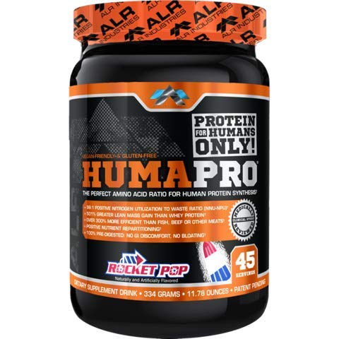 ALR Industries Premium Protien Powder, Rocket Pop, 334 Gram, HumaPro Protein Powder for 510% Greater Lean Mass - 맛있는 과일 맛의 보충 음료 혼합, 완벽한 아미노산 비율, 30