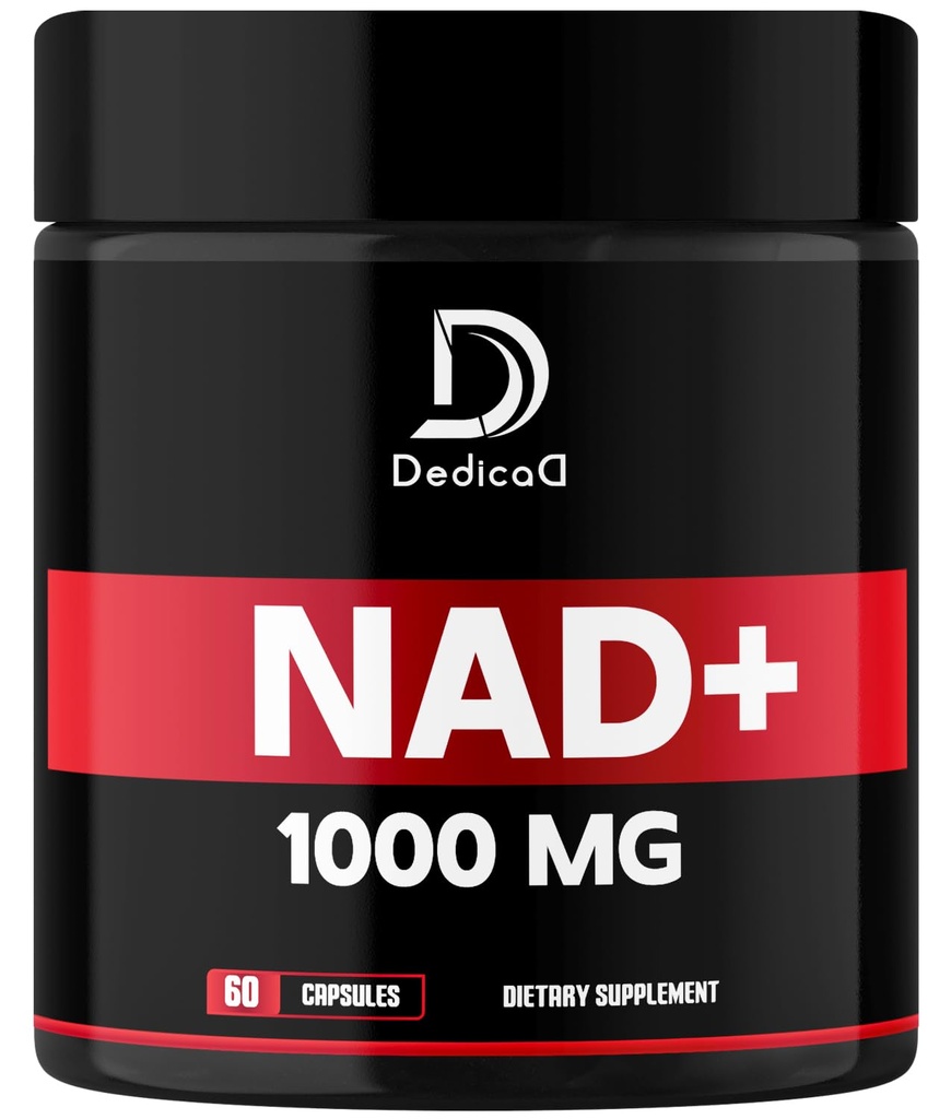 NAD 보충교재 1000 mg - 순수한 NAD 보충교재 - 에너지와 DNA 수선, 시효 방어, 뇌 기능 - 60의 캡슐