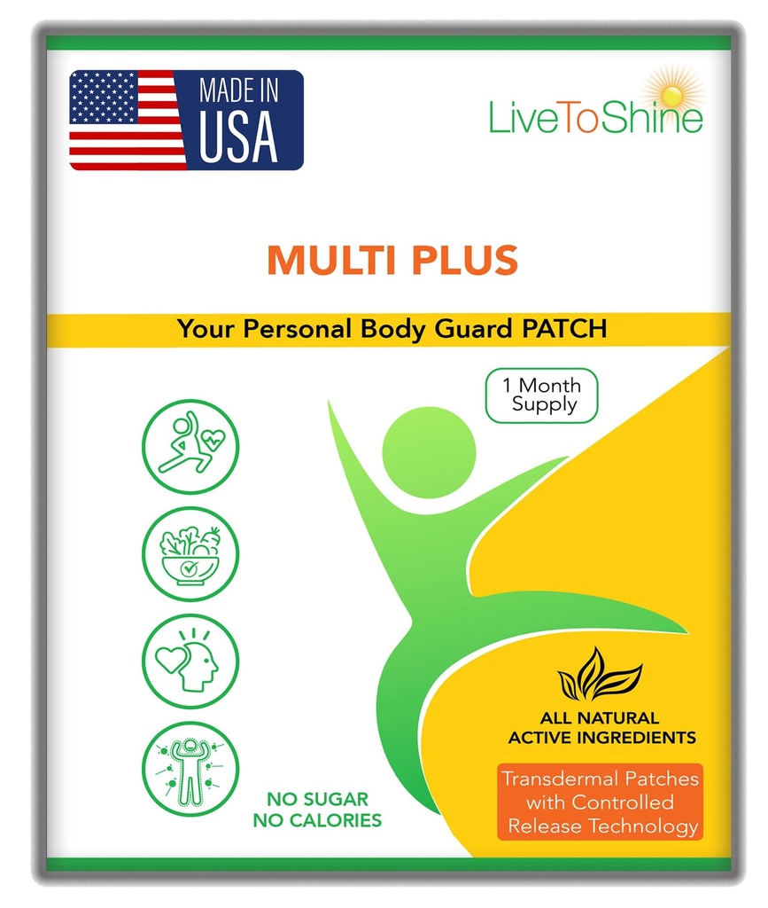 Live To Shine Multi Plus Topical Patch - 미국 제작 - 여성 및 남성 30 일 공급