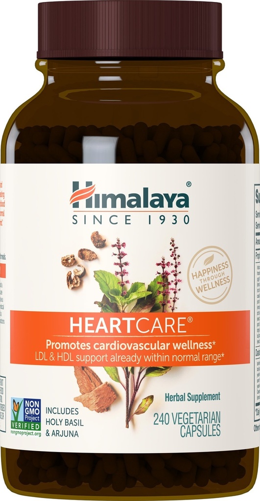 히말라야 HeartCare, Cholesterol & 혈압은 심장 혈관 웰빙과 심장 건강, 720mg, 240의 캡슐, 2 달 공급을 위해 보충합니다
