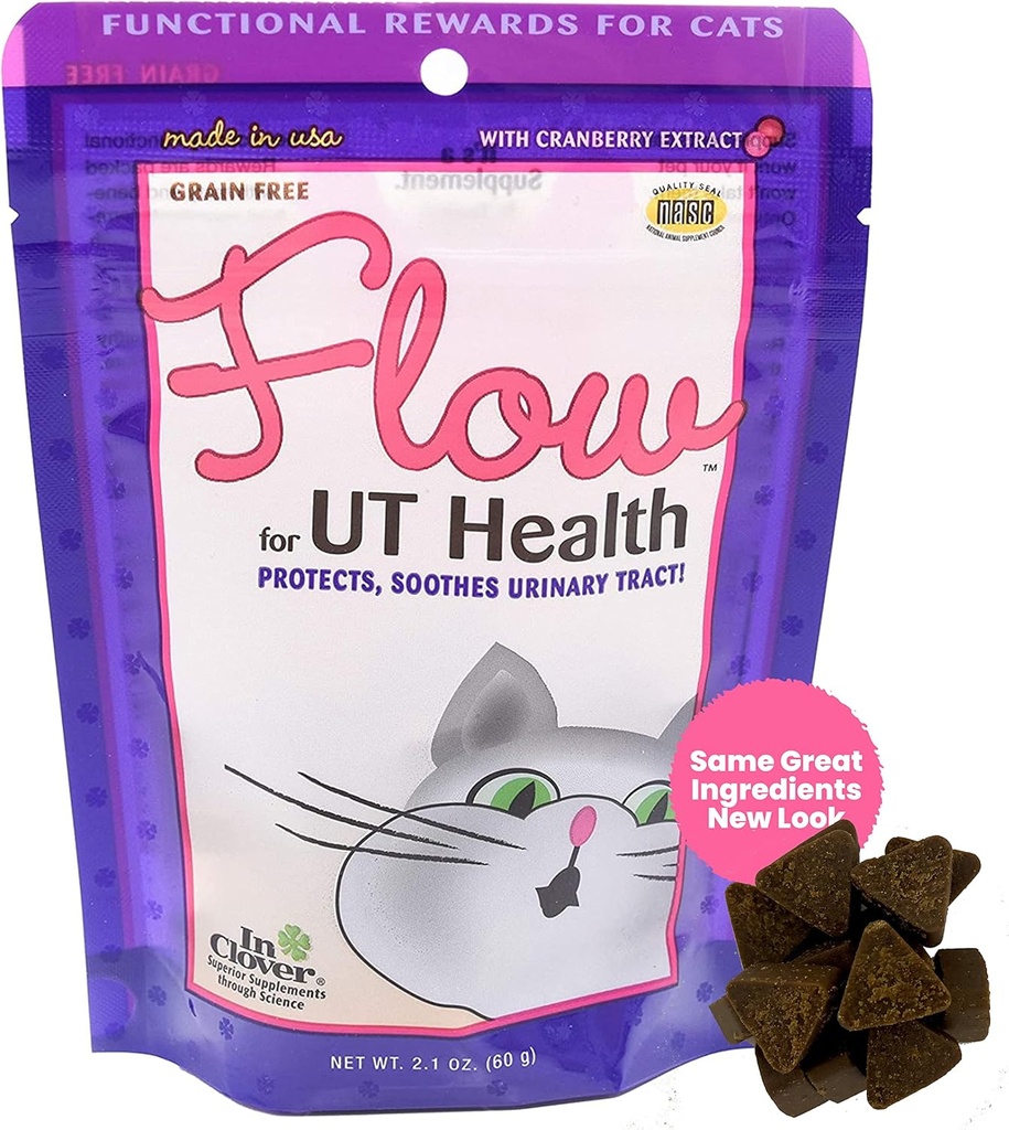 Cats를 위한 Clover Flow Soft Chews에서. UT 건강을 위한 매일 지원. 자연적인 성분으로 과학적으로 공식화하는 Urinary Tract 흐르는 Naturally