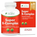 비타민 B 복합체 - Choline & Inositol, 비타민 B1, B2, B3, B5, B6, B8, B9 & B12 - B100 Complex - 180 Vegan 캡슐 - 6 개월 공급 - 미국에서 만든