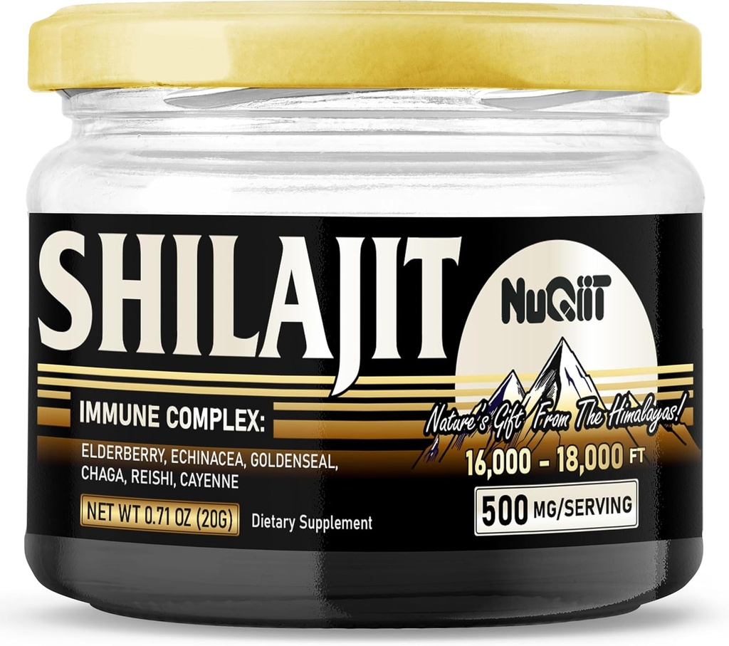 20 Gr - Shilajit Resinand Immune 지원 혼합 Elderberry, Echinacea, 황금, Chaga, Reishi 및 카이엔