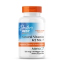 의사 최고의 자연 비타민 K2 MK7 보충 남성 & 여성 - 뼈 건강 지원, 100 mcg 비타민 K-2 MK-7 캡슐 MenaQ7, 칼슘 지원, 비 GMO, Vegan - 60 Veg 모자