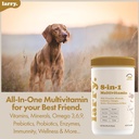 Larry 8-in-1 Multivitamin Dog | 심장, 소화, 삽, 피부, 코트, & 개를위한 합동 지원 | 비타민, 미네랄, 오메가, & 글루코사민 Chondroitin가있는 개 비타민 | 60 소프트 체스