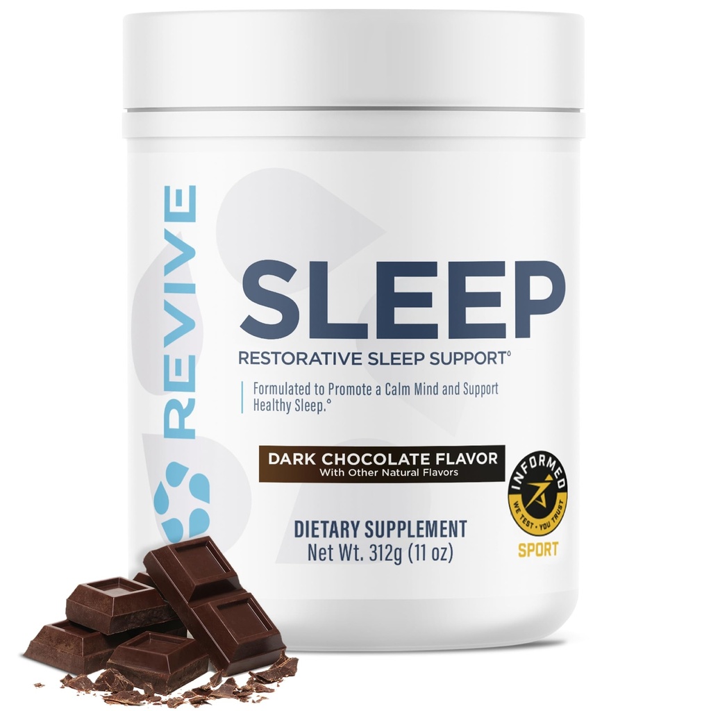 성인, 어두운 초콜렛을 위한 Revive MD Sleep Support 보충교재 - 마그네슘 (글리세린), Inositol, 글리신 & L-Theanine를 가진 수면 보충교재 - Relaxation & Sleep Health (30 서빙)를 승진시킵니다