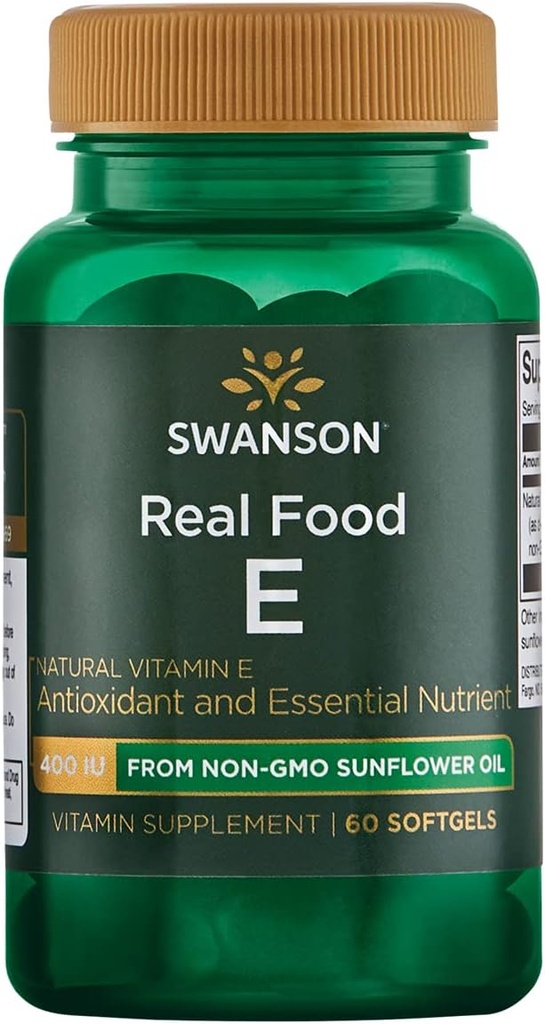 Swanson NAT E-400 실제 음식 400IU (268MG) 60S