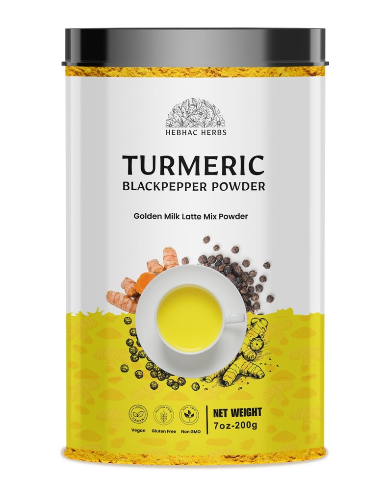 검은 후추와 심황 Curcumin 분말 - Turmeric Curcumin, Black Pepper - Golden Milk Instant Drink Mix Powder